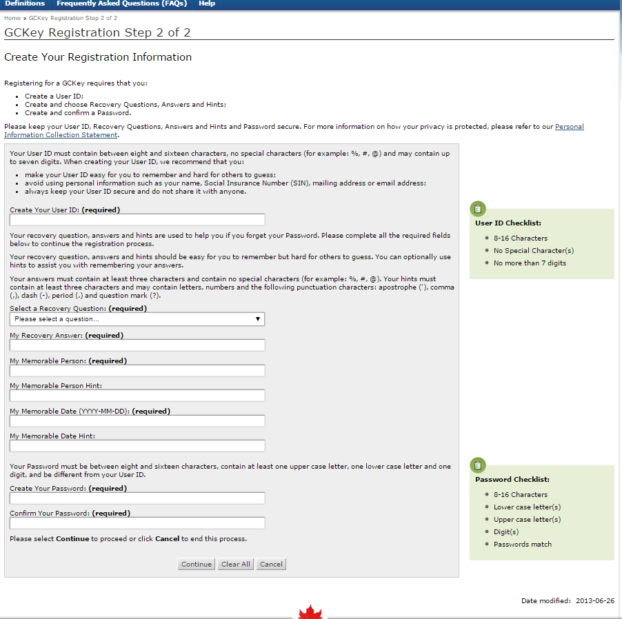 Express entry profile