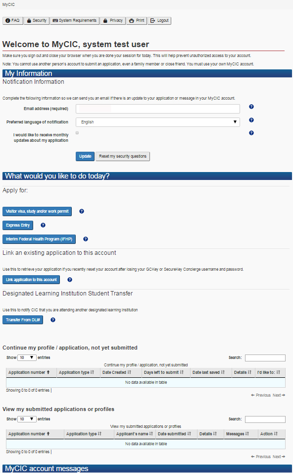 How to open Express Entry profile with images